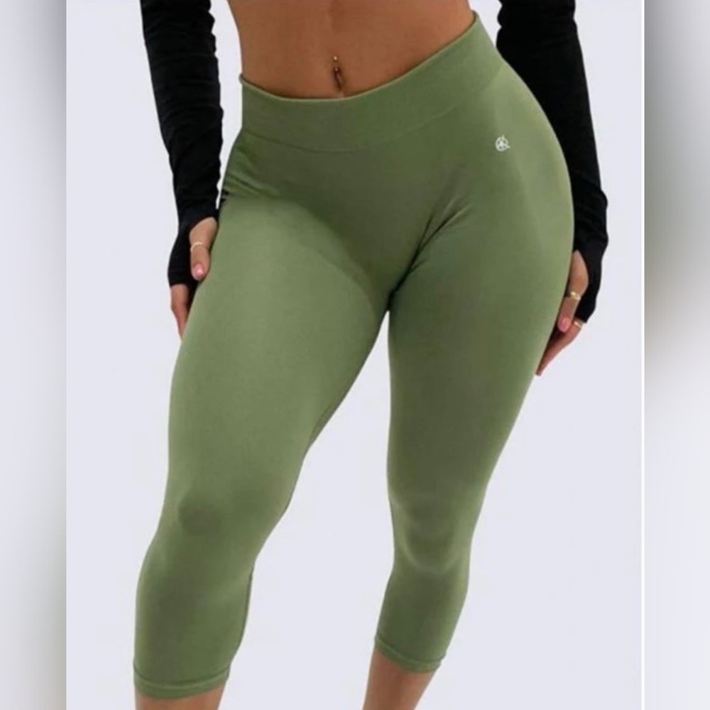 Workouts By KATYA Olive Green Women's Leggings